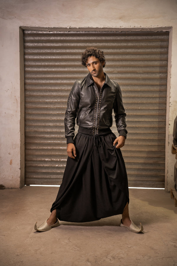 AYYAR LEATHER STUDDED JACKET