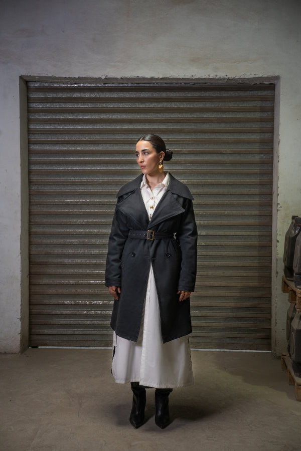 SAAHIL NAVY TRENCH COAT