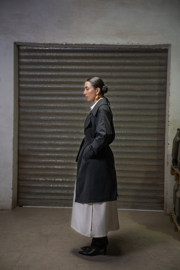 SAAHIL NAVY TRENCH COAT