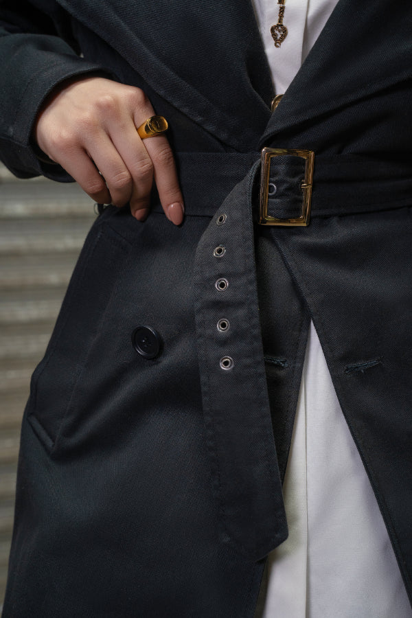 SAAHIL NAVY TRENCH COAT