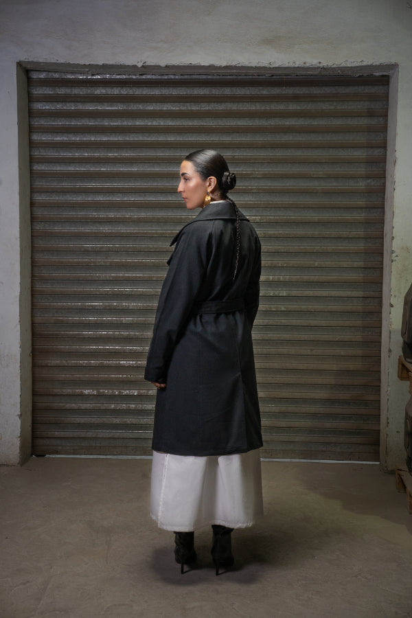SAAHIL NAVY TRENCH COAT