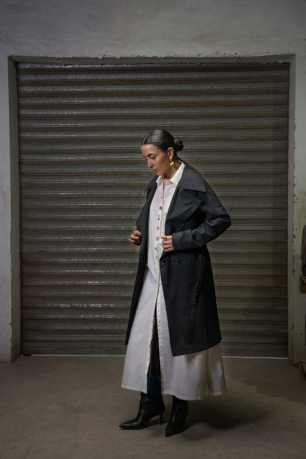 SAAHIL NAVY TRENCH COAT