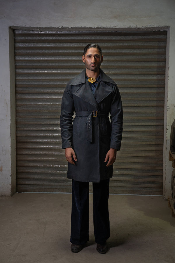 SAAHIL NAVY TRENCH COAT