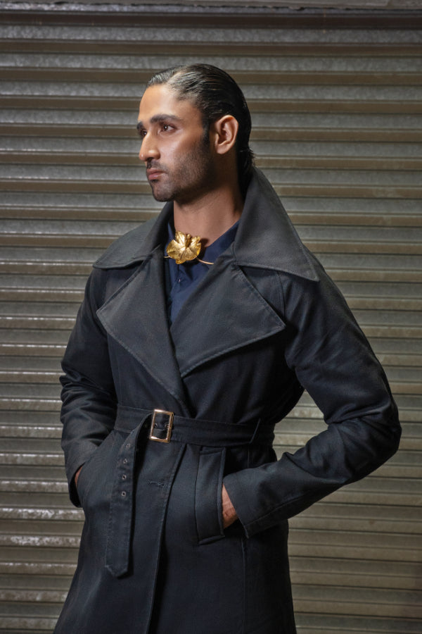 SAAHIL NAVY TRENCH COAT
