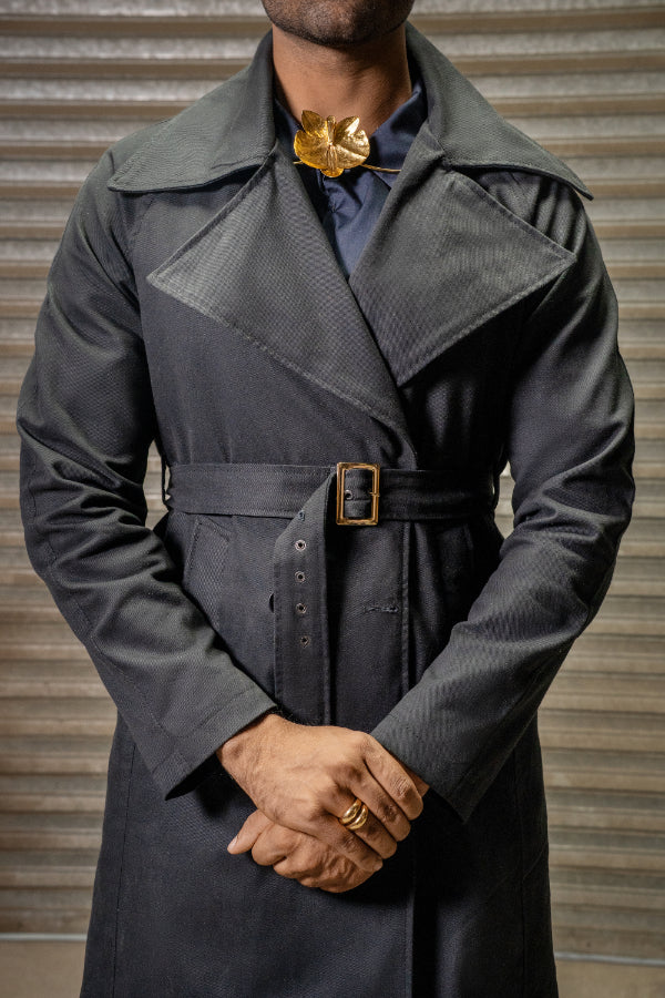 SAAHIL NAVY TRENCH COAT