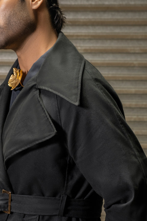 SAAHIL NAVY TRENCH COAT