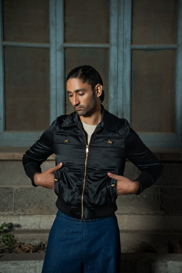 SUNEHRI BOMBER WITH GOLD EMBELISHMENT