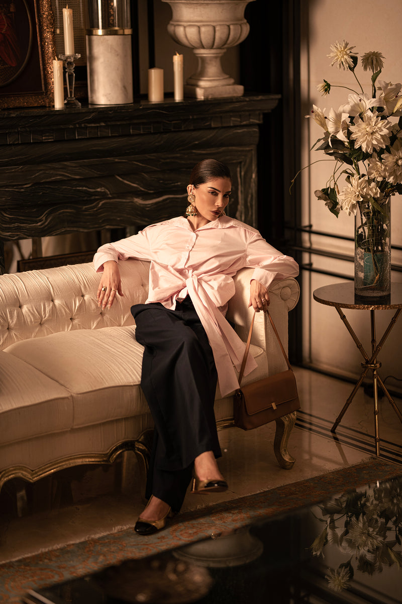 Poised Pink – The Statement Front-Tie Shirt