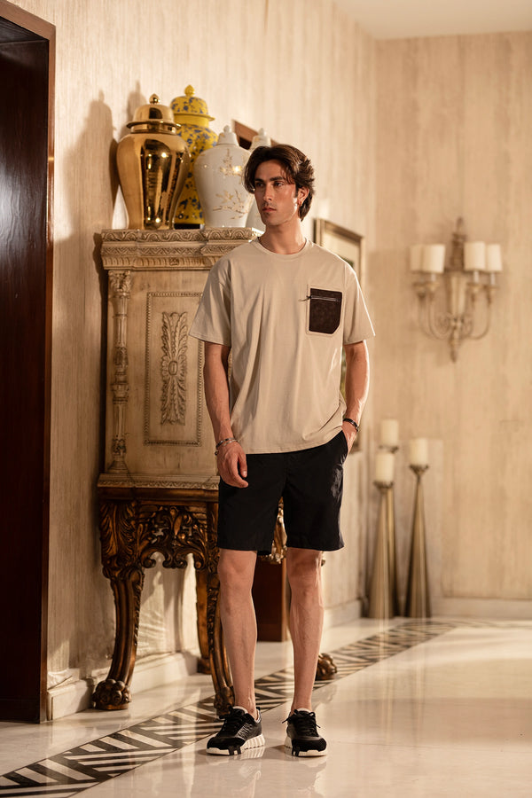 Minimalist Street Tee – Sand & Suede