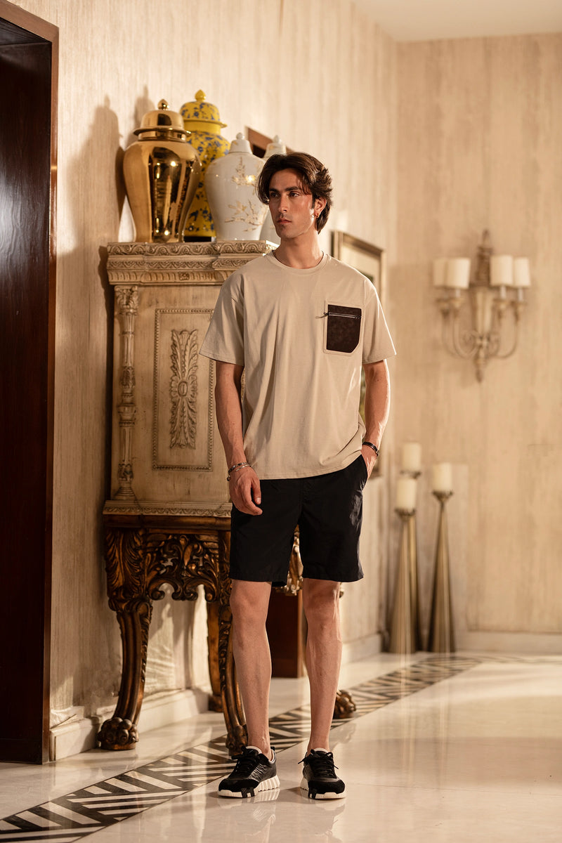 Minimalist Street Tee – Sand & Suede