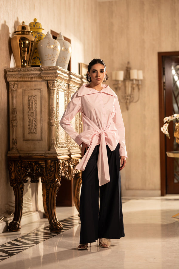 Poised Pink – The Statement Front-Tie Shirt