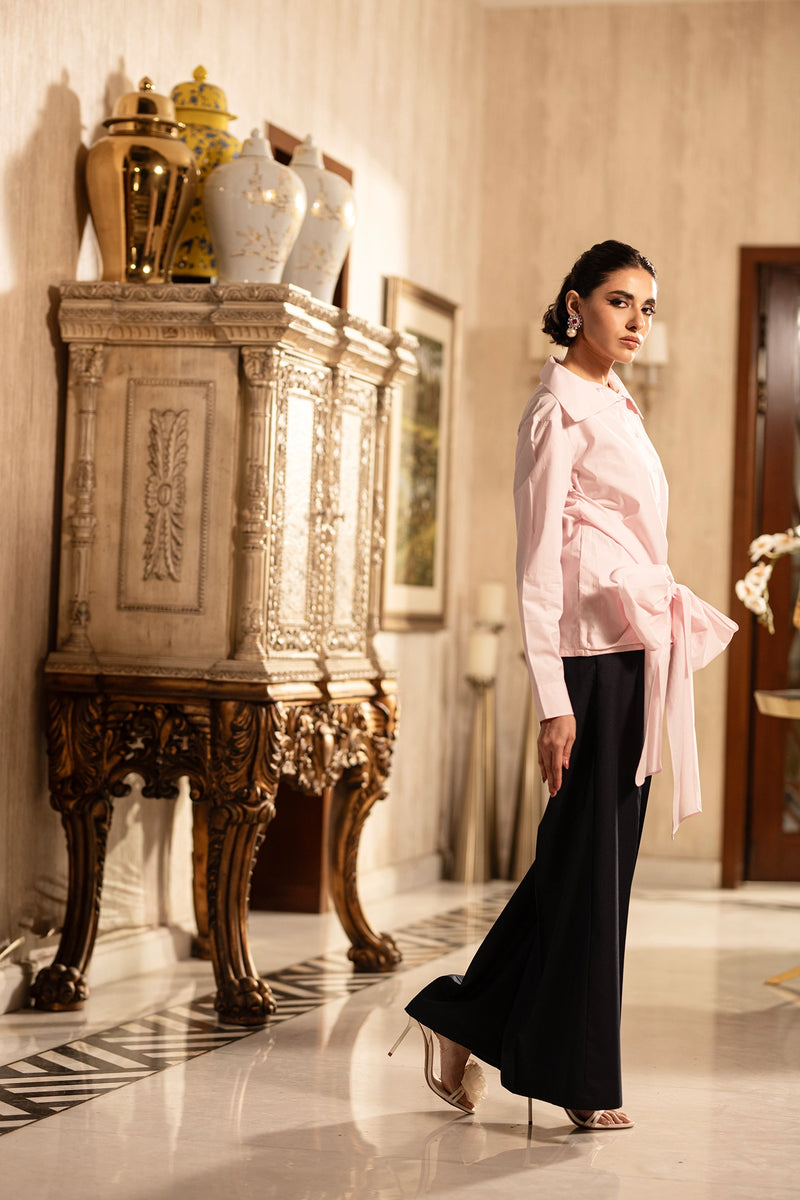 Poised Pink – The Statement Front-Tie Shirt