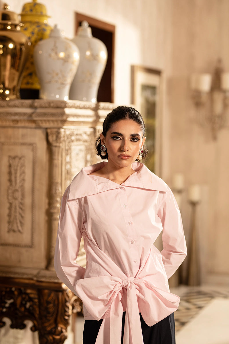Poised Pink – The Statement Front-Tie Shirt