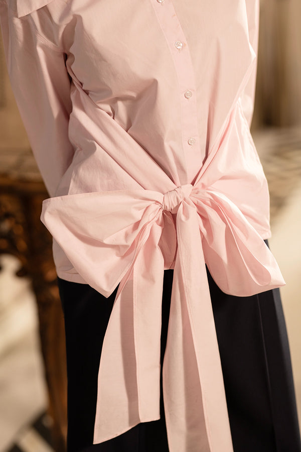 Poised Pink – The Statement Front-Tie Shirt