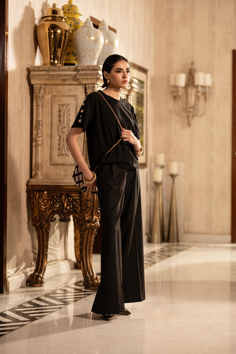 Streets of Style – Black Tee with Metal Accents