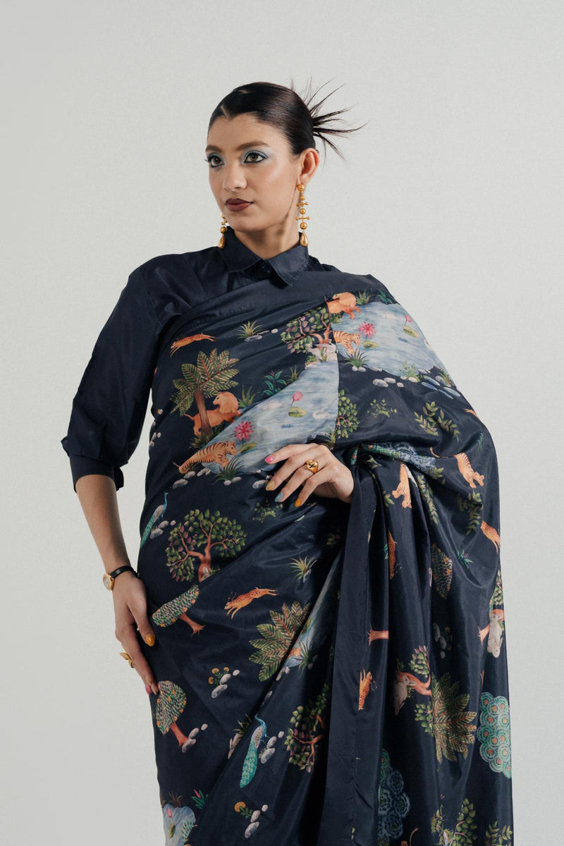 Sher-e Aab Printed Saree (Un-Stitched)