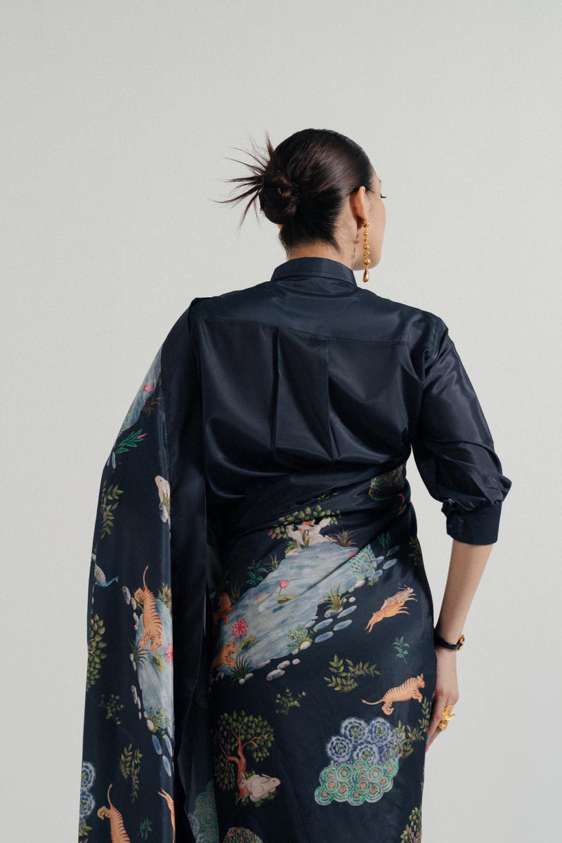 Sher-e Aab Printed Saree (Un-Stitched)