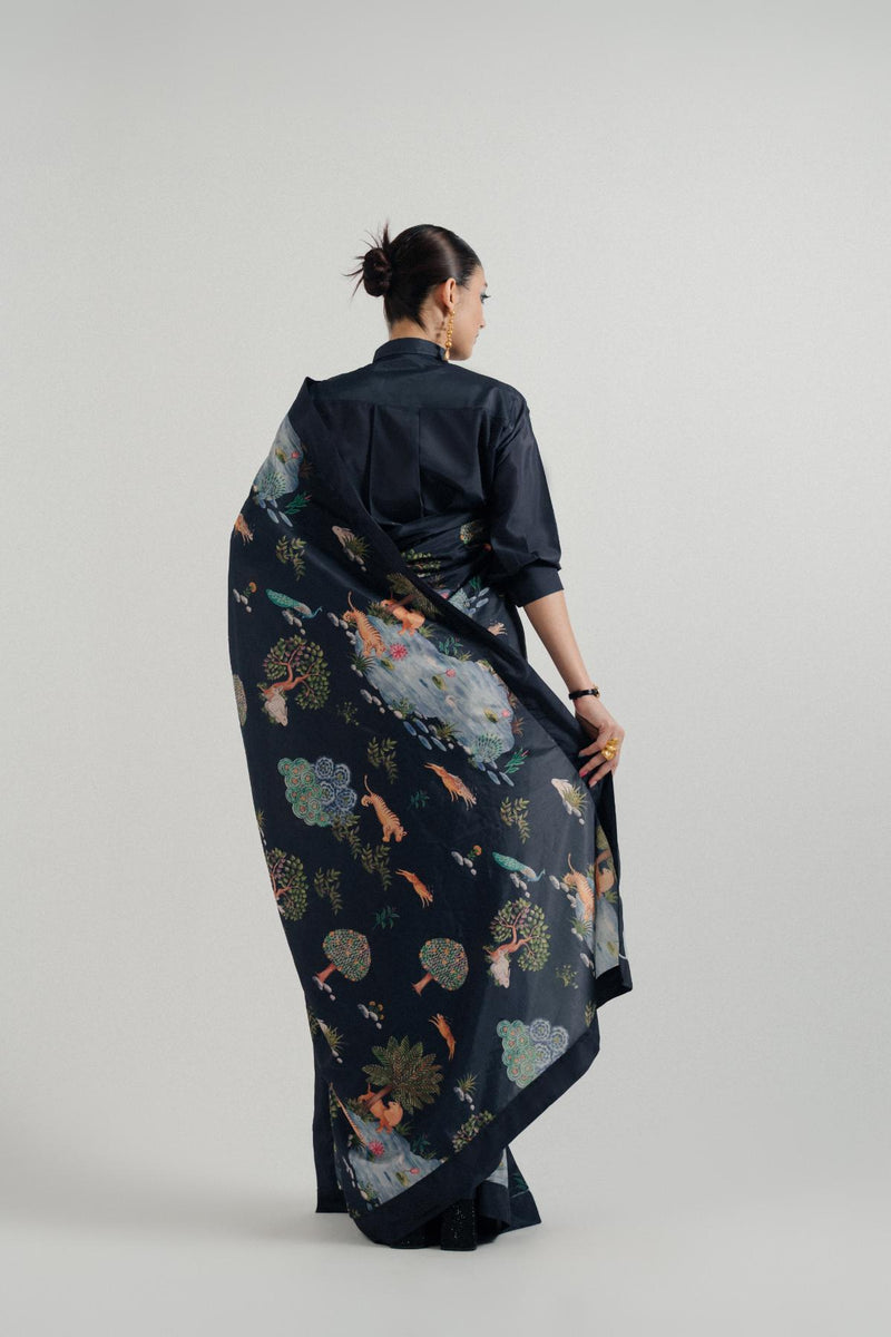 Sher-e Aab Printed Saree (Un-Stitched)