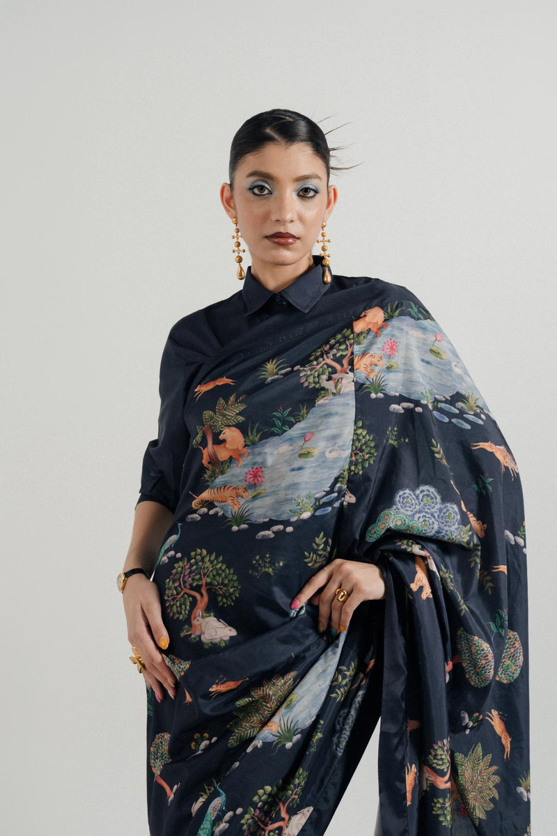 Sher-e Aab Printed Saree (Un-Stitched)