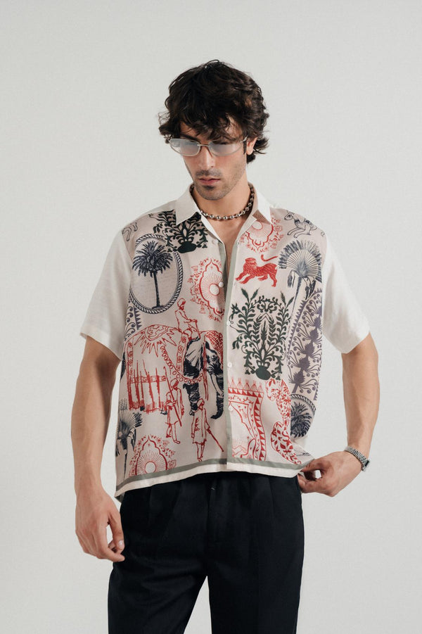 Manzar Patchwork Button Down