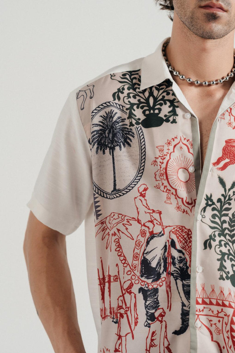 Manzar Patchwork Button Down